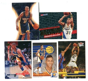 Lotto 5 carte collezionabili Reggie Miller basket HOF INDIANA PACERS (LOTTO 8) - Foto 1 di 1