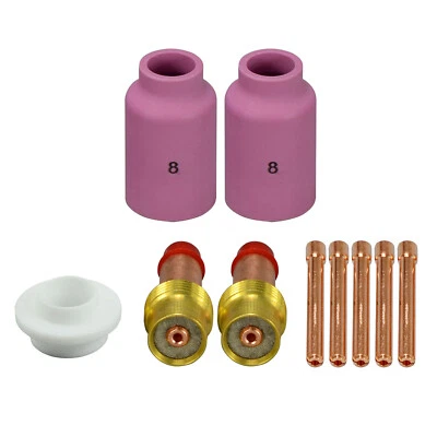 RIVERWELD TIG Gas Lens Collet Body Shroud kit SR WP 17 18 26 Welding Torch 10pcs
