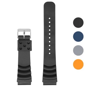 StrapsCo Black TPU Silicone Rubber Replacement Divers Watch Band Strap - Picture 1 of 14