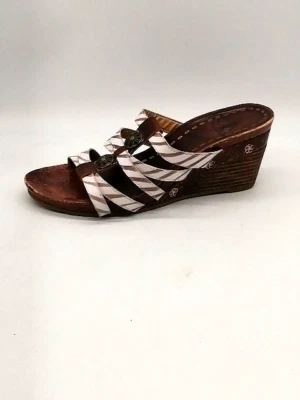 Sandalias Corkys Mujer Granada Beige 9 Cuero Deslizable Zapato Tirantes Tacón de Cuña Foto 1 de 4