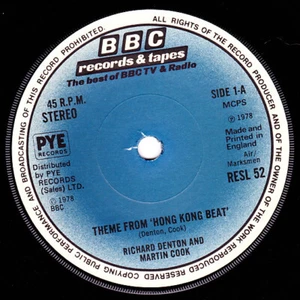 RICHARD DENTON & MARTIN COOK 45 RPM UK IMPORT Hong Kong Beat Theme - Imagen 1 de 1