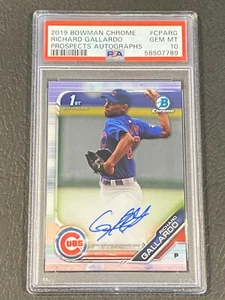 Richard Gallardo - Autografi Bowman Chrome Prospects 2019 - PSA 10 GEM MINT - Foto 1 di 2