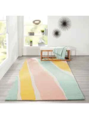 Hand-Tufted Wool Rug 5x8 - Handmade Contemporary, Geometric Design, Plush Wool - Image 1 of 4