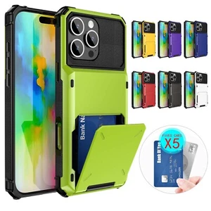Funda tipo billetera abatible para iPhone 16 15 13 12 14 Pro Max 11 con soporte para tarjeta de crédito - Imagen 1 de 20