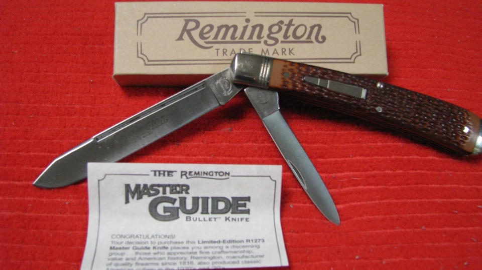 Cuchillo Remington BulletKnife "Master Guide" 1995 doble hoja NUEVO EN CAJA Foto 1 de 1
