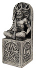 Sitzende Cernunnos Statue Dryade Design Pentakel Wicca Hexe gehörnte Gottfigur