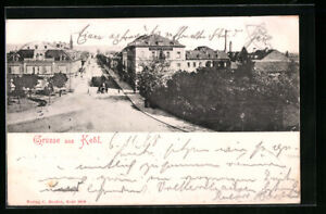 Ansichtskarte Kehl, Ortsansicht mit Straßenpartie 1898 