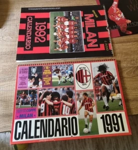 2 MAXI CALENDARI MILAN 1991 + 1992 PERFETTE CONDIZIONI - Foto 1 di 8