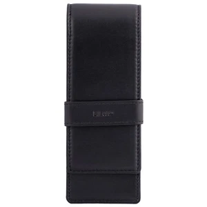 DiLoro Triple Napa Leather Pen Pencil Case Holder Black - Picture 1 of 8