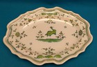XVIII°/XIX° MOUSTIERS ateliers FERRAT grand plat service faïence décor échassier