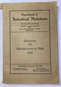 Abt. Of Industrial Relations Directory Of Manufacturers In Ohio 1934 - Bild 1 von 18