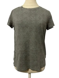 ATHLETA Organic Daily Snake Print Tee Size Medium Green 100% Cotton Women’s - Picture 1 of 6
