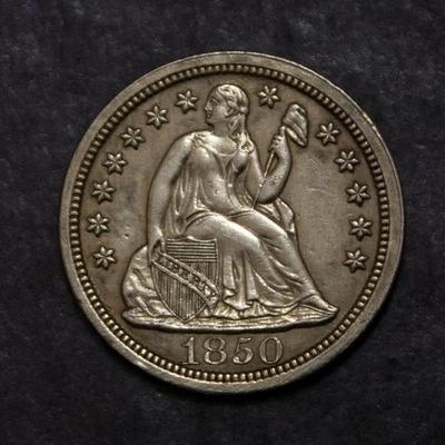1850 Seated Liberty Dime AU Lightly Cleaned   Lot 2315 - Image 1 of 2