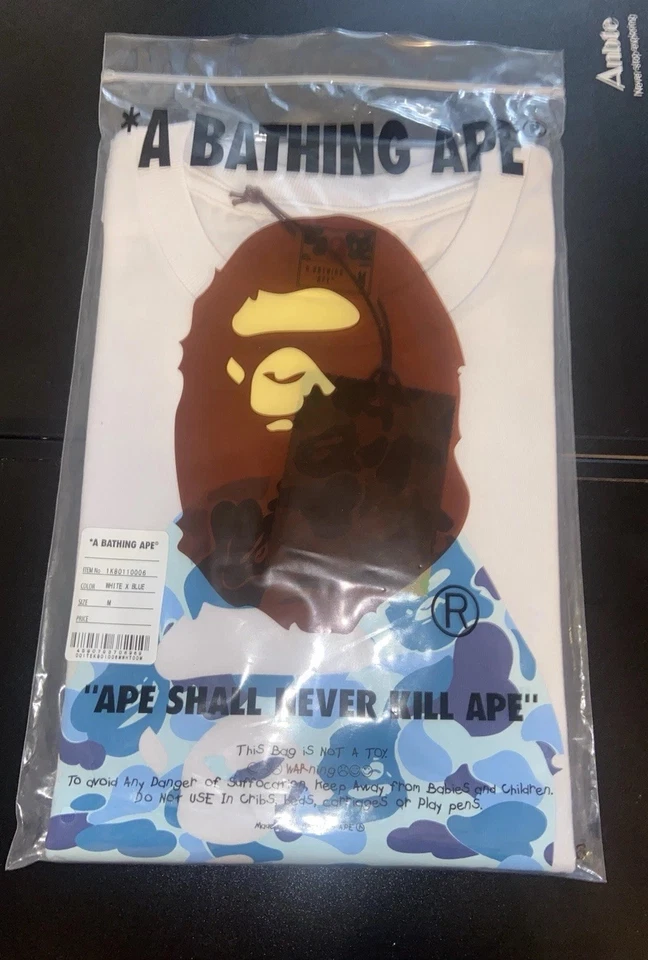 BAPE цвет камуфляж на купание Ape футболка (размер средний) (белый/синий) (совершенно новый) - Изображение 1 из 1