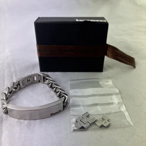 BENCH LOGO HERREN HERREN GROBES GEBÜRSTETER STAHL IDENTITÄT ARMBAND Boxed - Bild 1 von 7