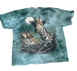 Vintage 1999 The Mountain Giraffe Green Tie Dye Shirt Sz 2X - Picture 1 of 8