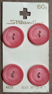 Vintage Steamline #4225 buttons (4 count) on card 3/4 inch BURGANDY 16  2-hole - Picture 1 of 3