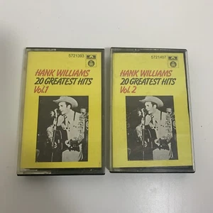 Hank Williams - 20 Greatest Hits Vol's. 1 & 2 (1984) Music Cassette - Imagen 1 de 7