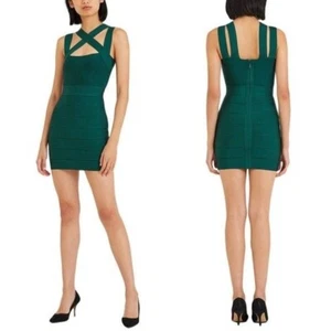 Hervé Léger Icon Strappy Cross Neck Mini Dress Size Small - Picture 1 of 9