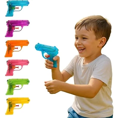 Water Guns Playing Water Pistol Pocket Sized Neon Colour Water Blasters 11cm - Image 1 of 4