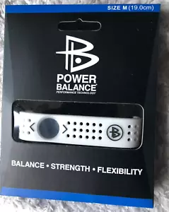 Bracciale Power Balance Foro Forato. Medio 19 cm. Bianco - Foto 1 di 4
