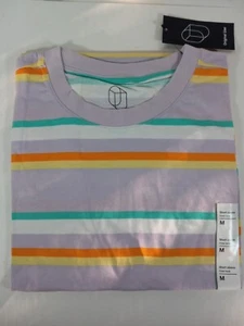 Original Use Damen Flieder Retro Streifen Rosa Kurzarm Shirt Gr. M - Bild 1 von 2