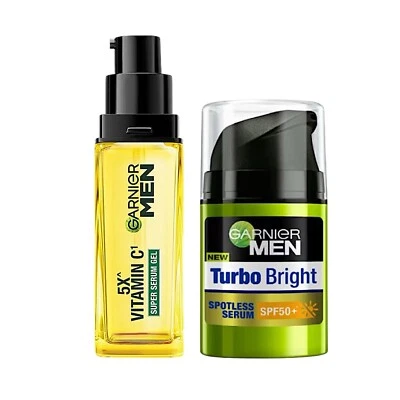 Garnier Men 5x VitaminC Super Serum Gel &Turbo Bright Spotless SPF50+ Set 2 pcs - Image 1 of 4