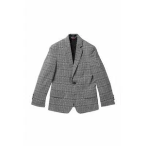Tommy Hilfiger Big Boys Stretch Windowpane Plaid Suit Jacket, Black, Size 16 - Picture 1 of 3