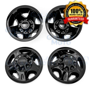 08-10 Chevy Silverado DUALLY Black 17" Wheel Simulator Liner+Center Caps Cover - Picture 1 of 8