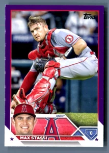 2023 Topps Series 1 MAX STASSI PURPLE MEIJER #85 Los Angeles Angels - Picture 1 of 1