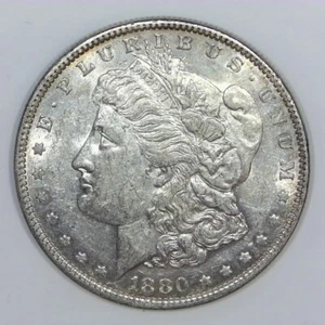 ~VINTAGE AMERICAN SILVER~ 1880-O VAM4 CROSSBAR Morgan Dollar MICRO-O AU/BU D514 - Bild 1 von 2
