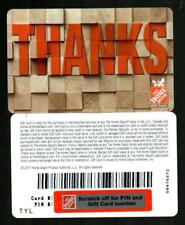 THE HOME DEPOT Thanks on Wood Posts 2017 Gift Card ( $0 ) 