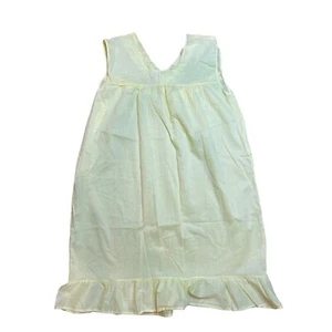 Camisón vintage sin mangas con ribete de encaje con volantes dobladillo amarillo ropa de dormir talla 48 - Imagen 1 de 4