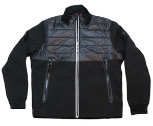 Michael Kors Mix Media Soft Shell Knit Collar Jacket Men's Sizes Black New - Picture 1 of 12