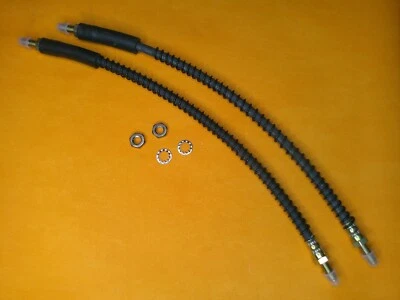 JAGUAR XJ6 2.8 4.2 (1986-1994) 470mm FRONT BRAKE HOSES PAIR (ARMOURED) — 第 1/2 张图片