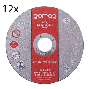 Dischi abrasivi per smerigliatrice angolare a batteria Gomag | 12 pezzi Set lettere da separazione 125mm - Foto 1 di 2