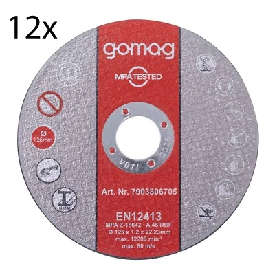 Schleifscheiben für Gomag Akku Winkelschleifer | 12tlg. Trennschreiben Set 125mm - Bild 1 von 2