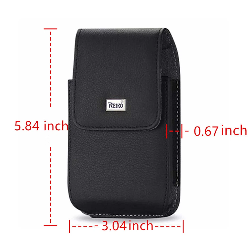 Reiko Black Vertical Leather Canvas Belt Clip Case Pouch for Samsung S5/S4/S3 - Image 1 of 4