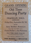 1932 Franklin Hall, Abington MA, broadside ad for "Old Time Dancing Party"  RARE