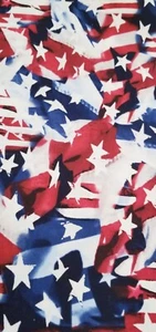 Made In America - Patriotic Wavy Stars And Stripes Quilting and Crafting Fabric - Picture 1 of 4
