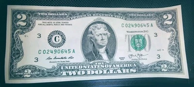 Rare C Series 2013 $2 Federal Reserve Note In Great Condition - Image 1 of 3