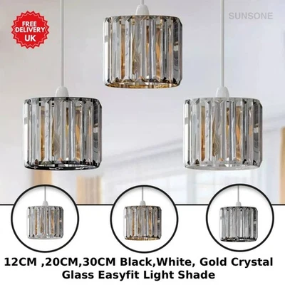 Cristal Vidrio Pantalla Techo Colgante Luces Tonos Fácil Ajuste Lámpara Foto 1 de 4