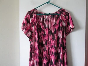 DAMEN PULLOVER SHIRT ROSA BEDRUCKT - GRÖSSE 3X - NEU OHNE ETIKETT - Bild 1 von 2