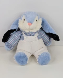 Vintage 1988 Chrisha Playful Plush BLUE BUNNY RABBIT 14" Plush Stuffed Animal - Picture 1 of 12