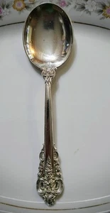 Wallace Grande Baroque Sterling Silver Soup Spoon 44Grams, 6 1/8"/With Monogram - Picture 1 of 8