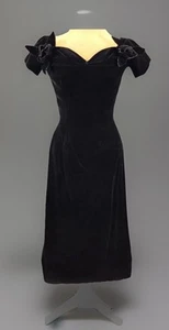 Vintage 1960’s Black Velvet Dress By Suzy Perette New York - Picture 1 of 9