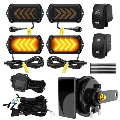 Kit de intermitente LED rectangular y bocina de 110 dB para Polaris RZR, Ranger y Can-Am X3 Foto 1 de 4