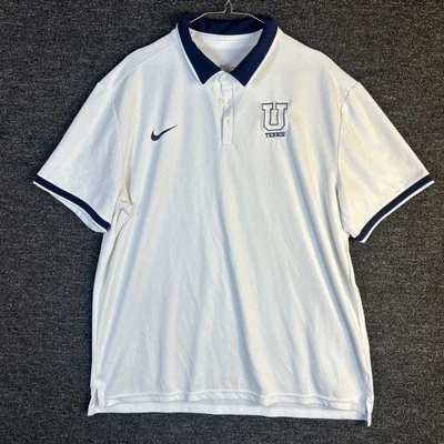 Nike Team Dri-Fit Navy Men's Size XL White Blue Trim  U TENNIS Polo - Image 1 of 4