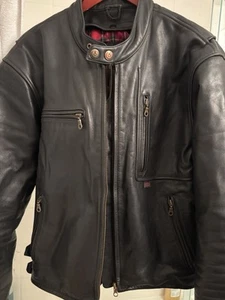 BELSTAFF MENS LEATHER MOTORCYCLE JACKET SIZE US 48 EURO 58 AUTHENTIC ENGLAND - Picture 1 of 21