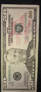 2009 Fifty Dollar Bill Low Serial Number Miss cut Bu Condition - Picture 1 of 3